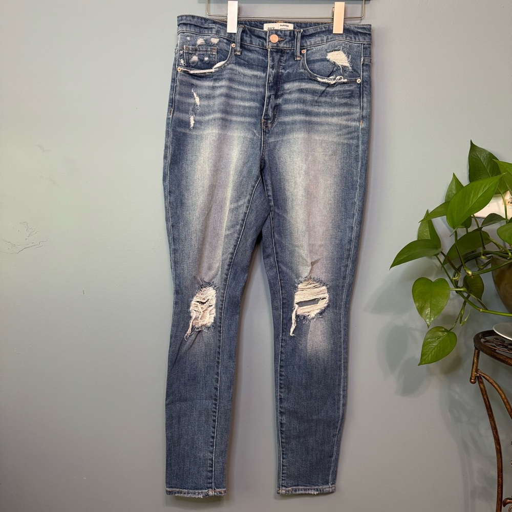 BKE Blue Distressed Ankle Jeans